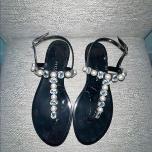 STUART WEITZMAN GOLDIE CRYSTAL JELLY SANDAL! SIZE 8!